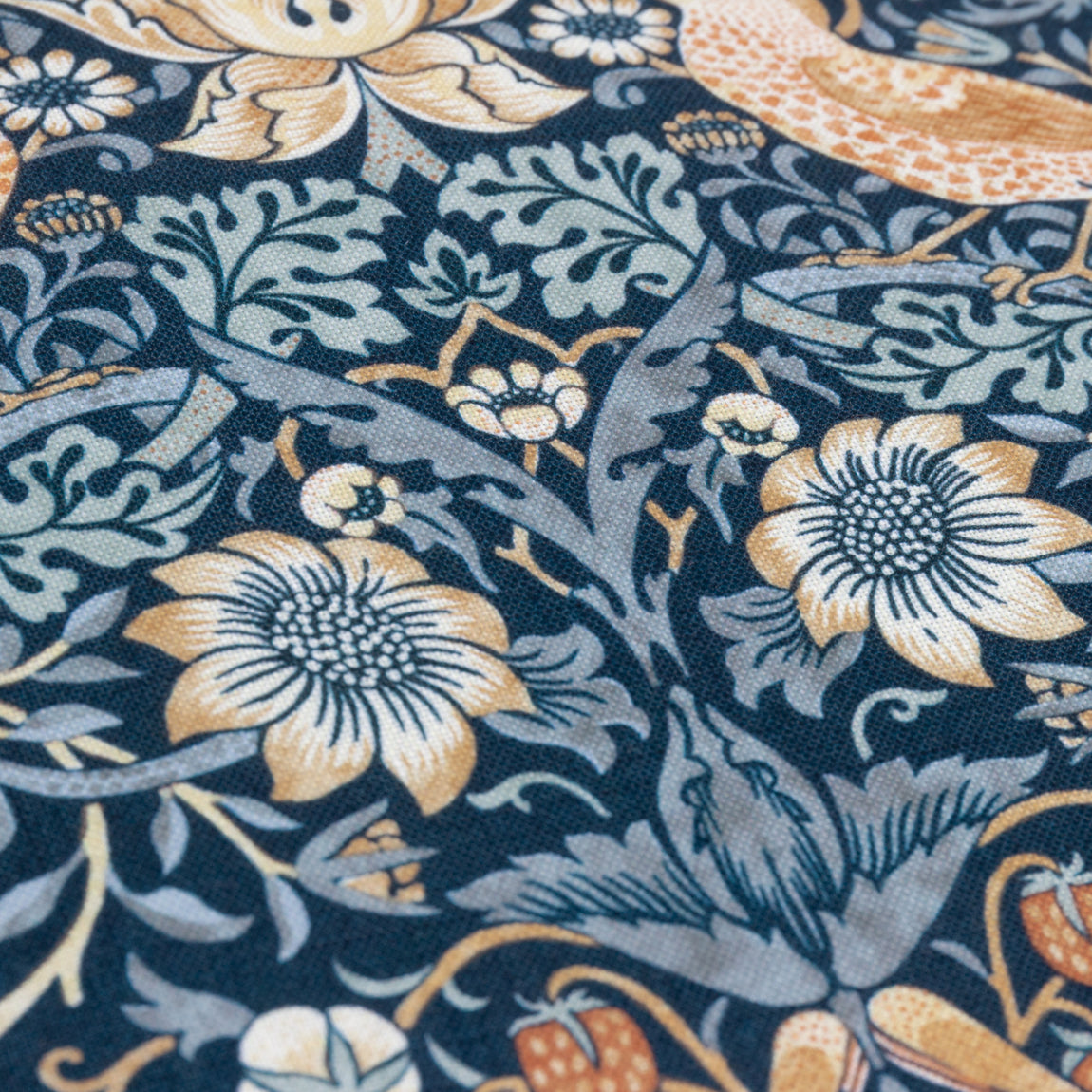 Morris & Co. Strawberry Thief Piped Outdoor 50cm x 50cm Filled Cushion Indigo