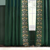 Morris & Co. Strawberry Thief Embroidered Velvet Ready Made Pencil Pleat Curtains Forest Green