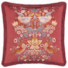 Morris & Co. Strawberry Thief Embroidered Velvet 50cm x 50cm Filled Cushion Berry
