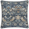 Morris & Co. Strawberry Thief Piped Jacquard 55cm x 55cm Filled Cushion Indigo