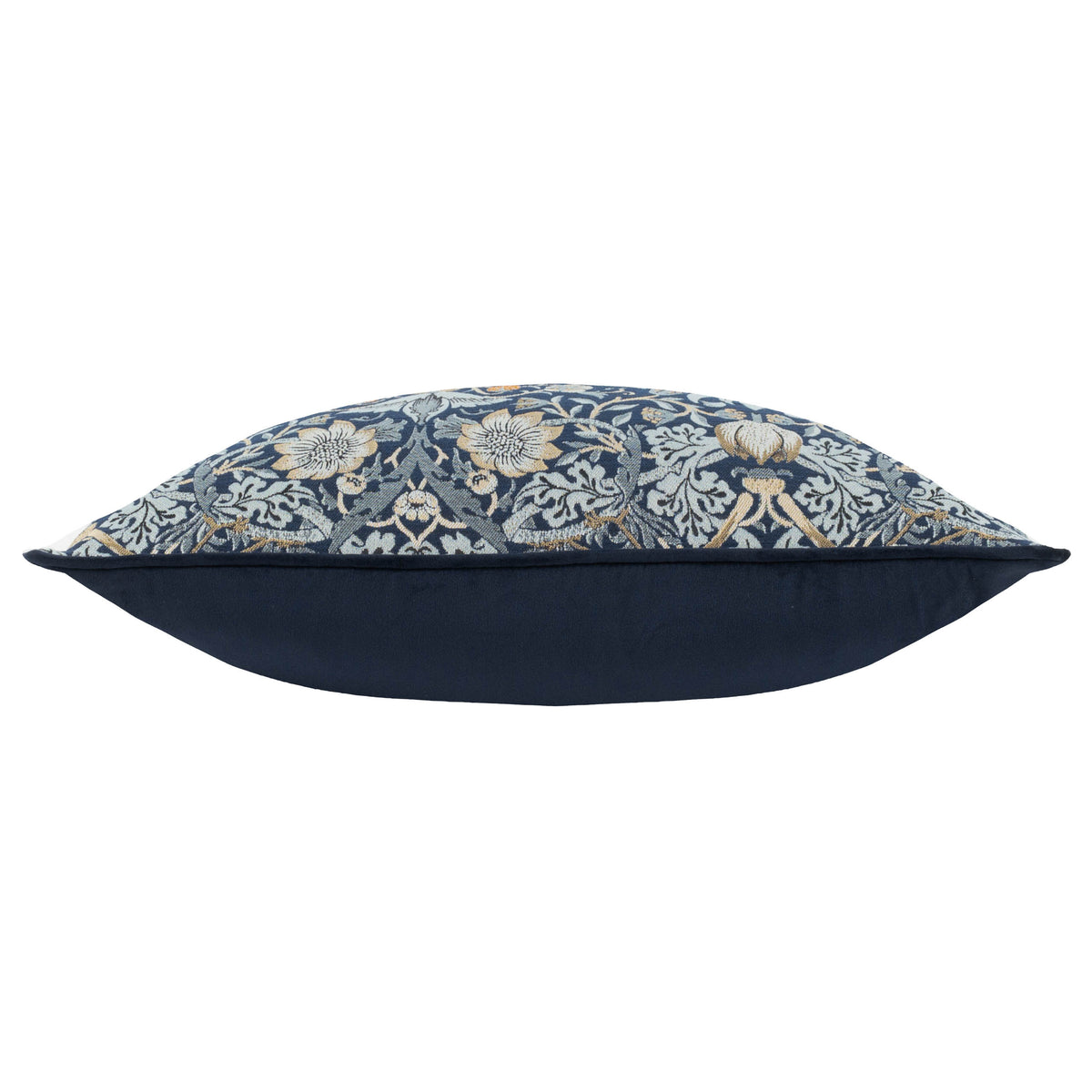 Morris & Co. Strawberry Thief Piped Jacquard 55cm x 55cm Filled Cushion Indigo