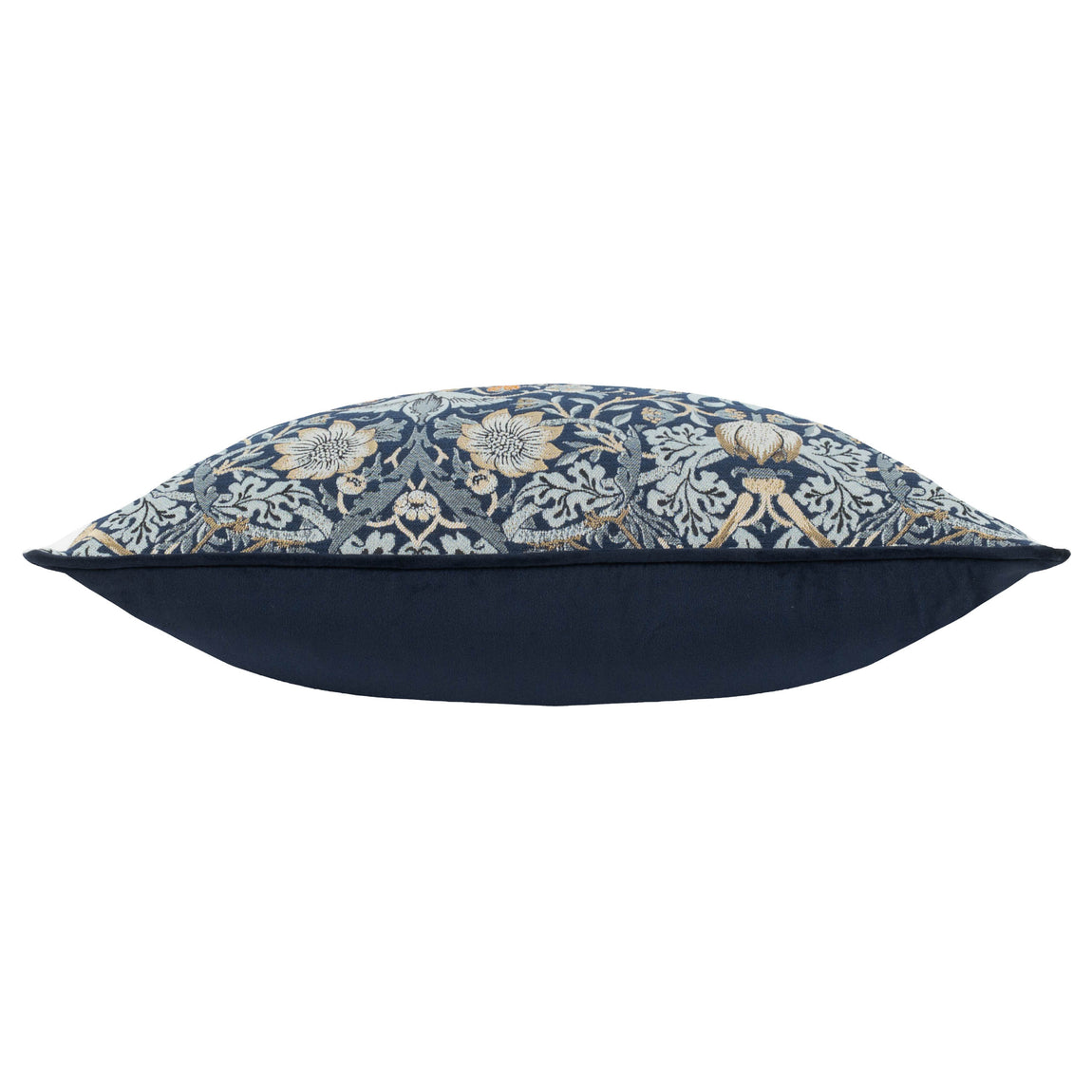 Morris & Co. Strawberry Thief Piped Jacquard 55cm x 55cm Filled Cushion Indigo