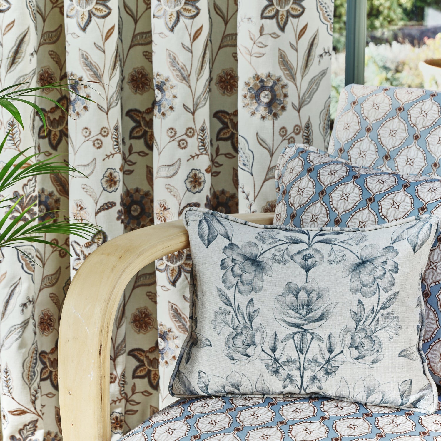 Prestigious Textiles Makassar Printed Fabric Cobalt