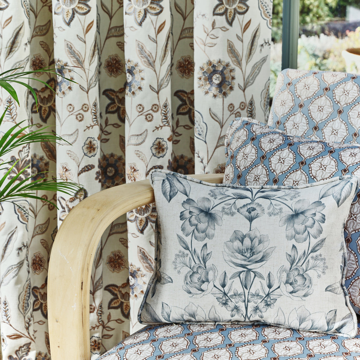 Prestigious Textiles Makassar Printed Fabric Lotus