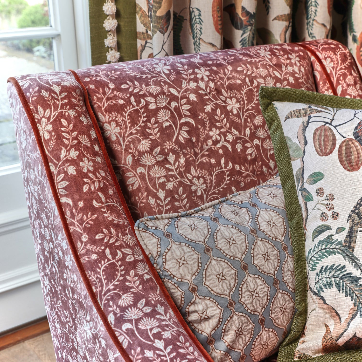 Prestigious Textiles Brunei Printed Fabric Copper