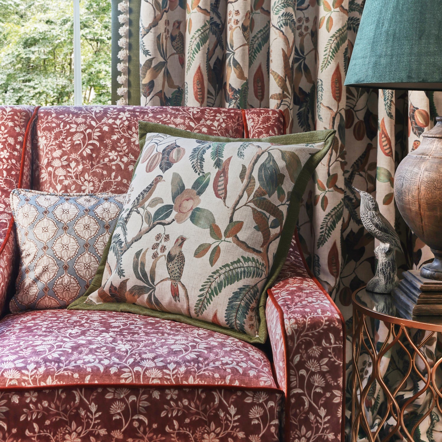 Prestigious Textiles Brunei Printed Fabric Emerald