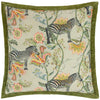 Sundara Velvet Filled Cushion 50cm x 50cm Ecru Green