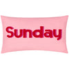 Sunday Embroidered Boucle Boudoir Filled Cushion 30cm x 50cm Pink