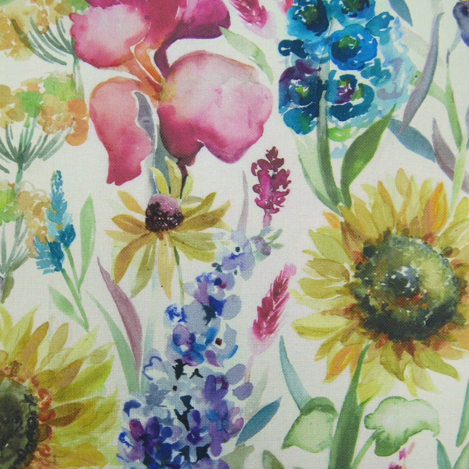 Voyage Maison Sunflower Summer Printed Linen Fabric Cream