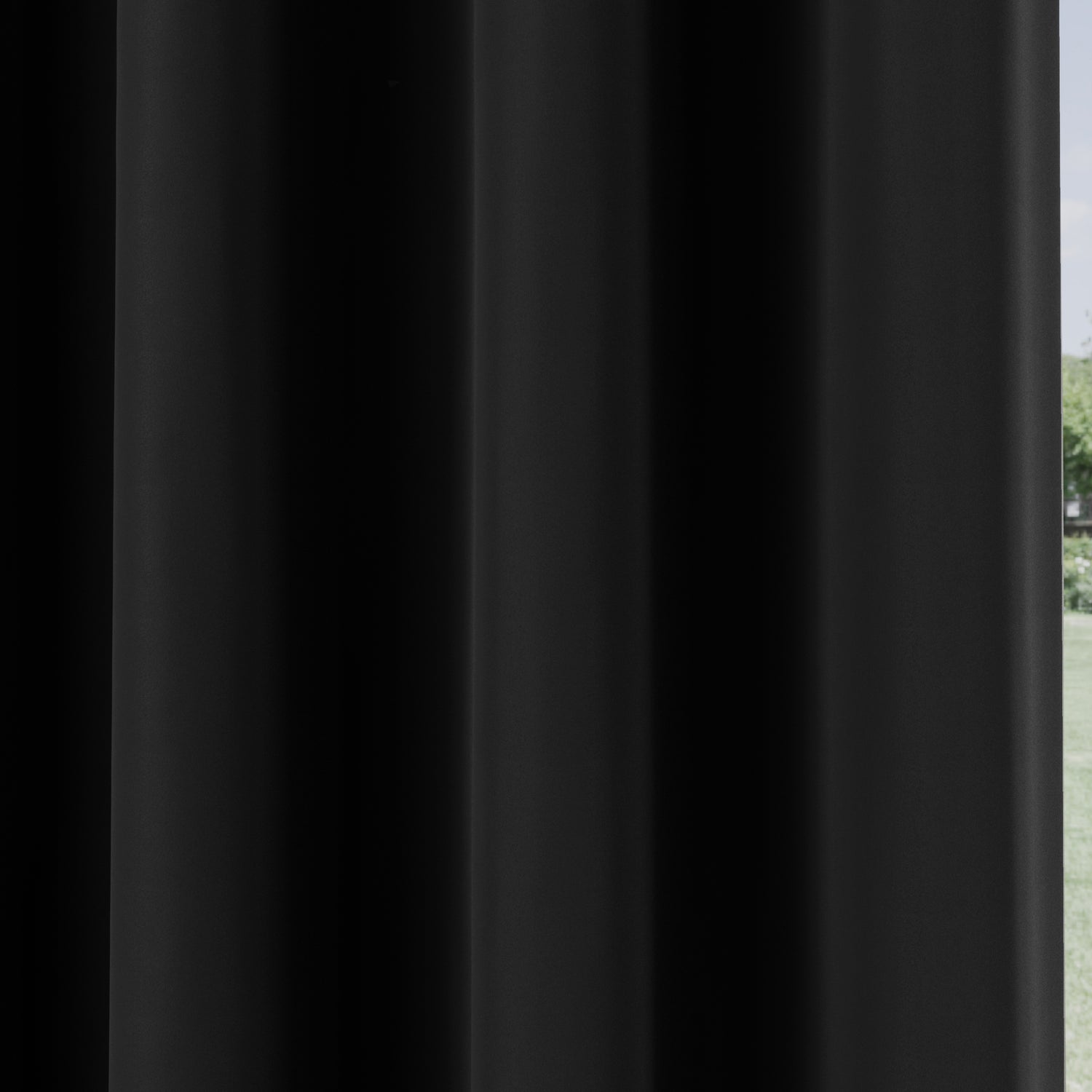 Supersoft Thermal Ready Made Eyelet Door Curtain 66'' x 84'' Black