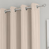 Supersoft Thermal Ready Made Eyelet Blackout Curtains Beige