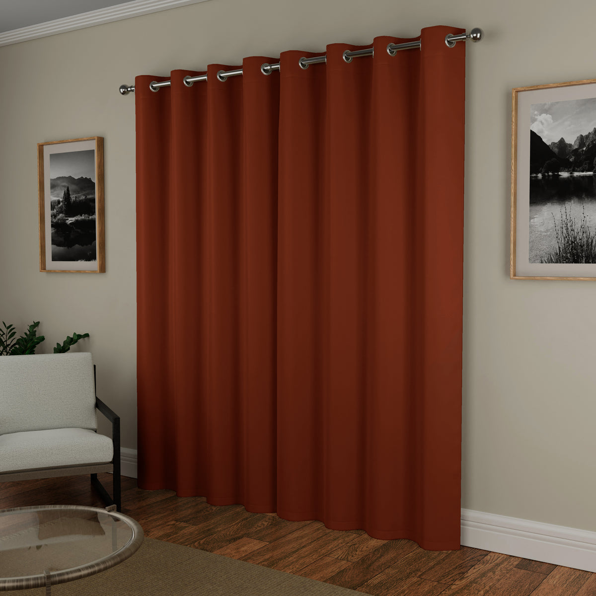 Nightfall Supersoft Triple Weave Ready Made Eyelet Blockout Curtains Orange