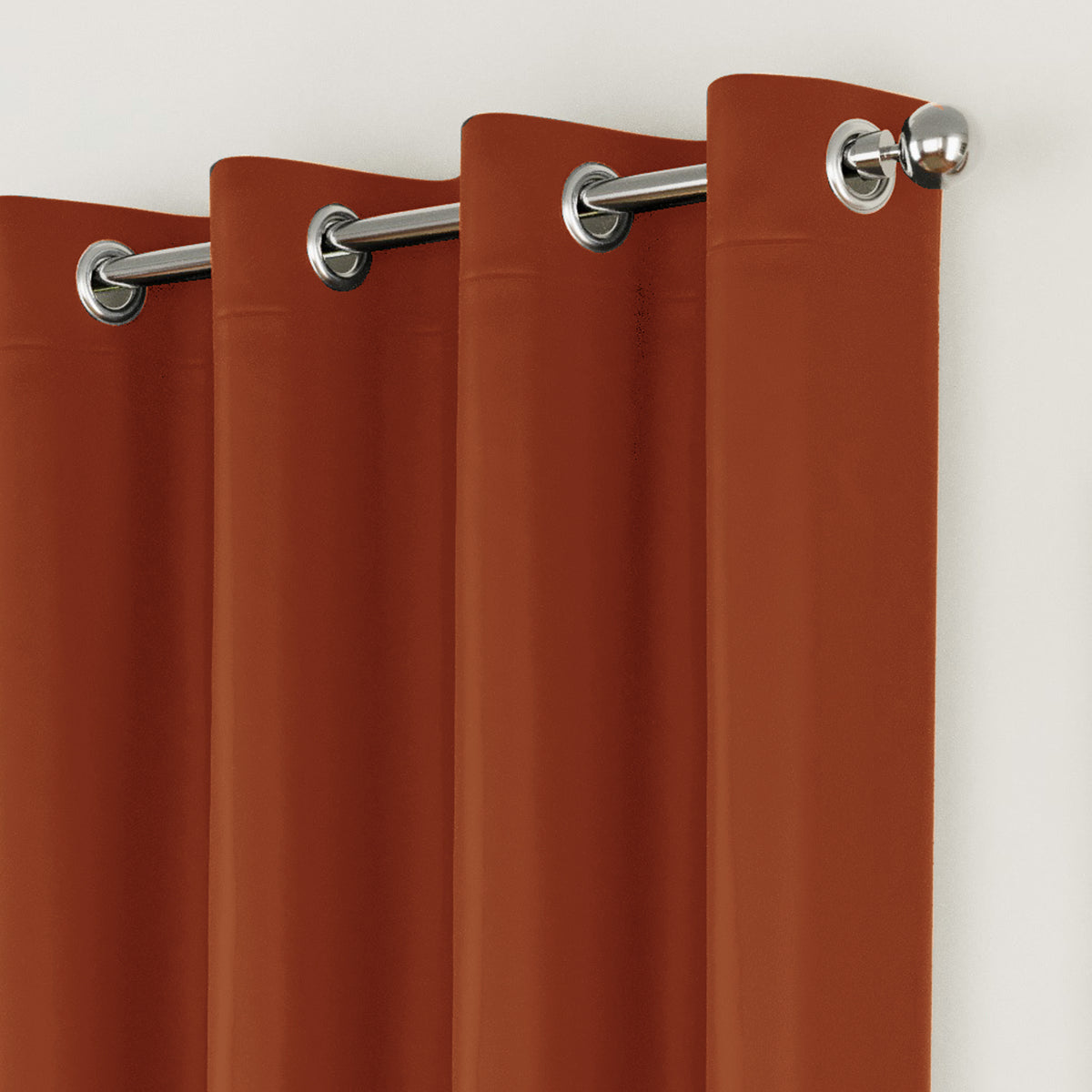 Nightfall Supersoft Triple Weave Ready Made Eyelet Blockout Curtains Orange