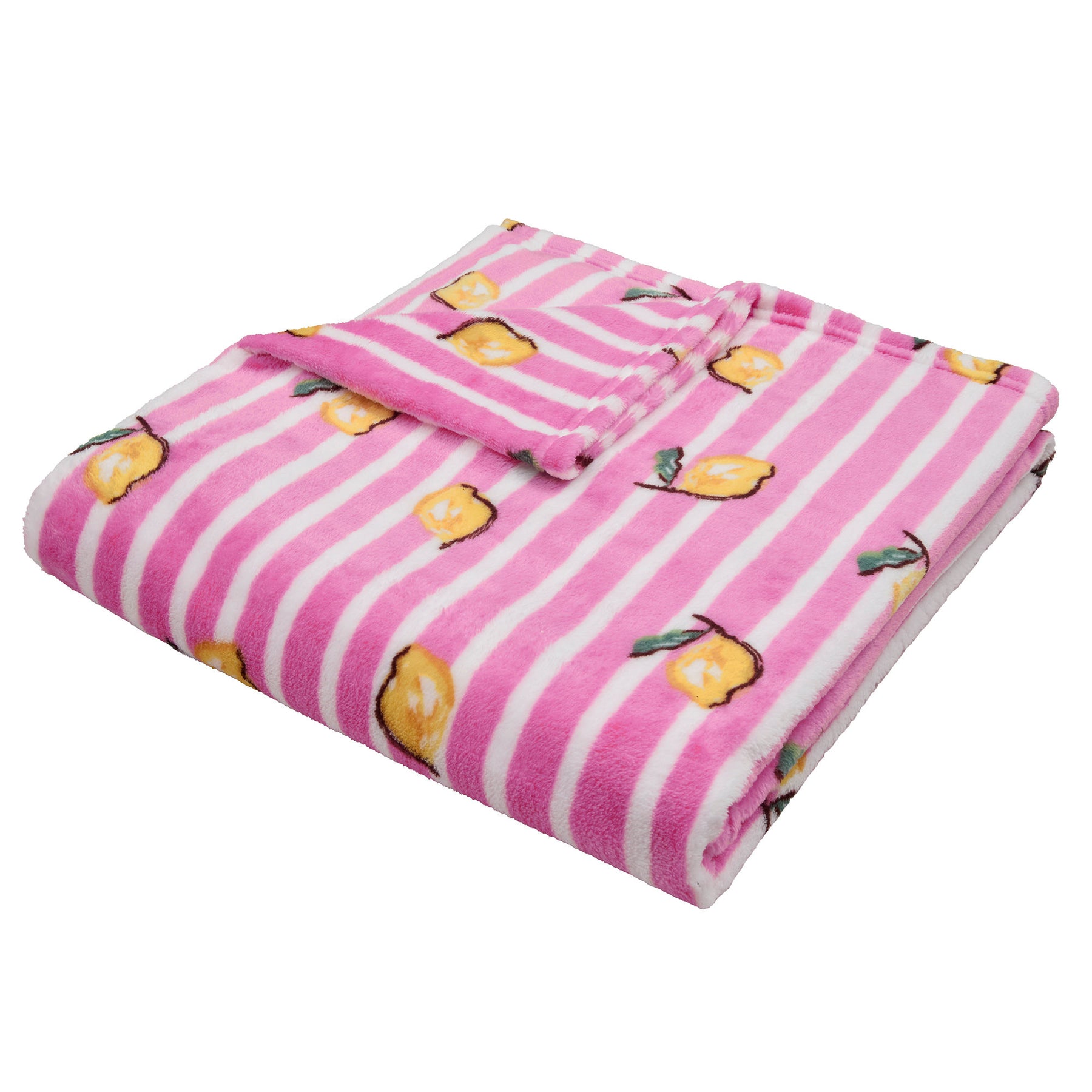 Fusion Summer Fruits Super Soft Fleece Texture 120cm x 150cm Throw Pink