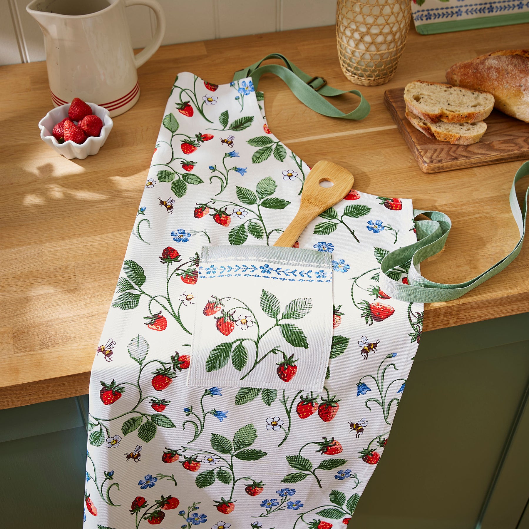 Ulster Weavers Strawberry Patch Cotton Apron Green