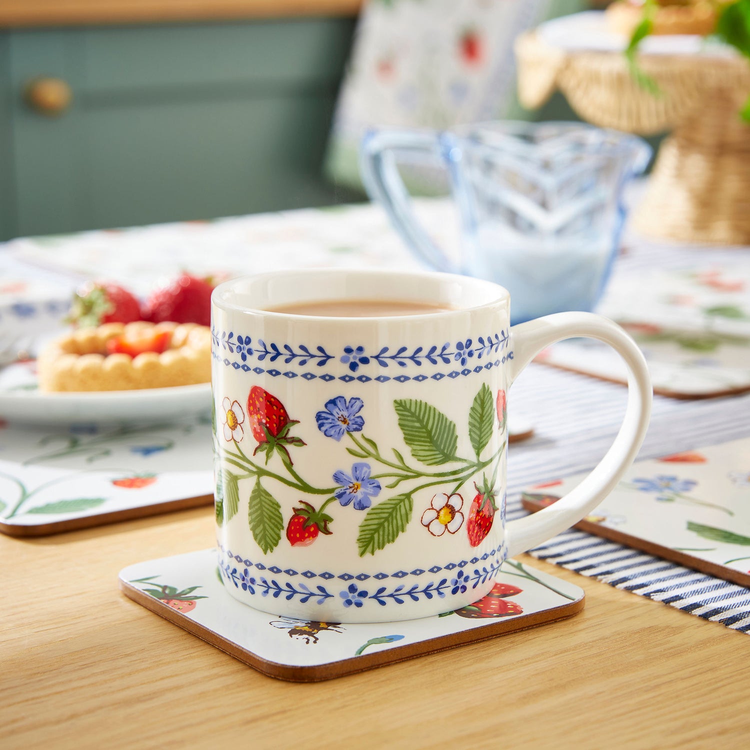 Ulster Weavers Strawberry Patch Pack of 4 Coasters Green