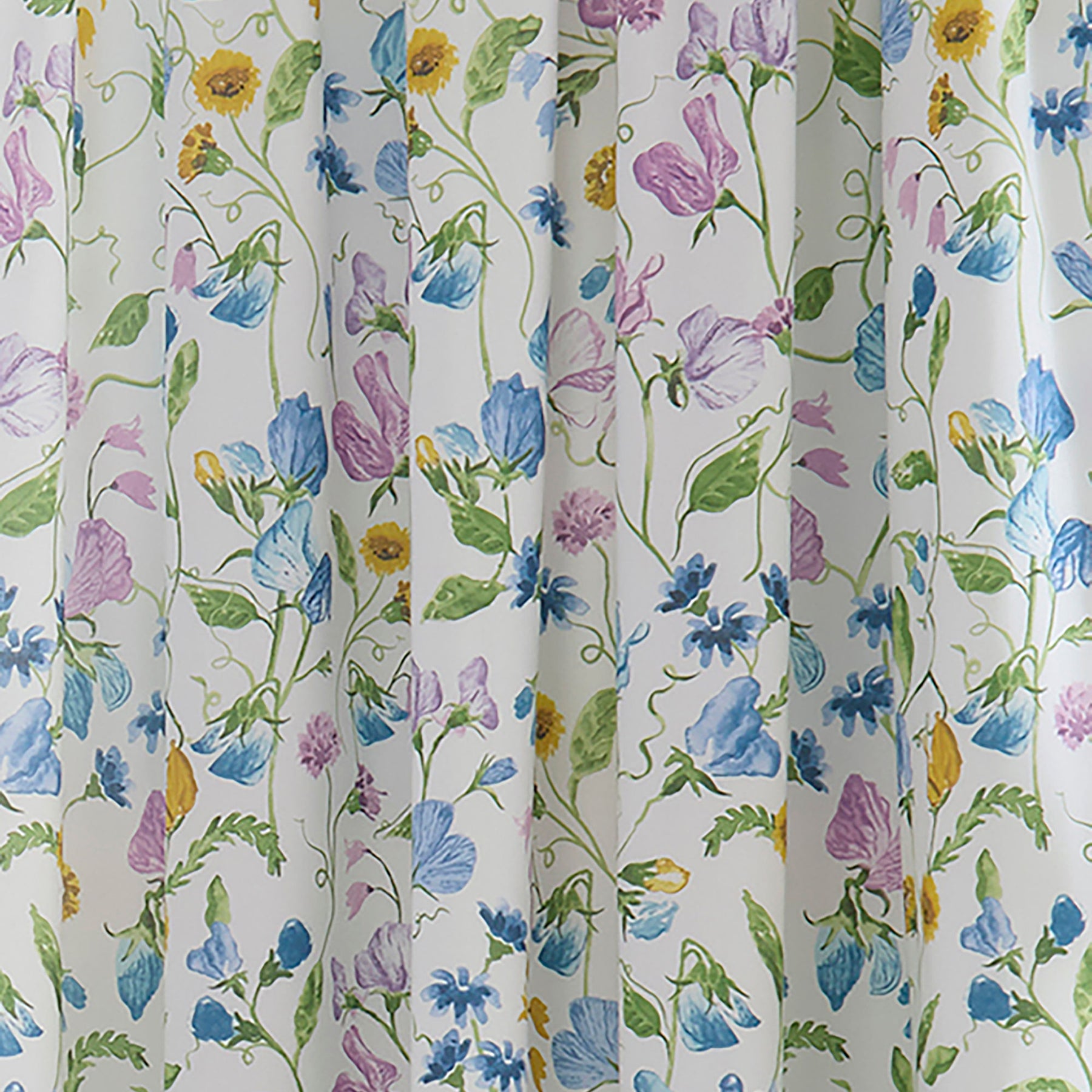 Dreams & Drapes Sweetpea Floral Ready Made Pencil Pleat Curtains 66 x 72 Lilac