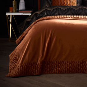 Laurence Llewelyn-Bowen Siena Velvet 150cmx220cm Bedspread Set Spice