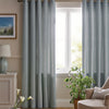 Laura Ashley Saltaire Ready Made Eyelet Curtains Seaspray