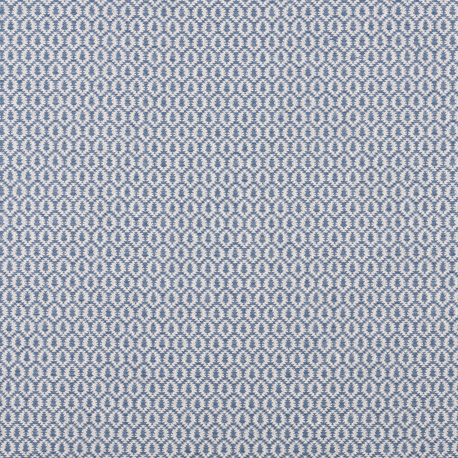 Samos Geometric Woven Fabric French Blue