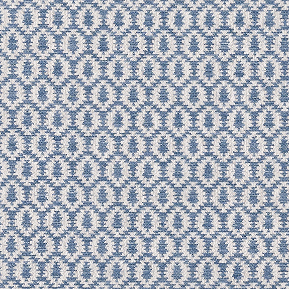 Samos Geometric Woven Fabric French Blue