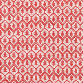 Samos Geometric Woven Fabric Paprika