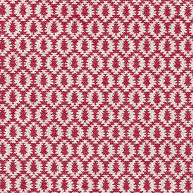 Samos Geometric Woven Fabric Rosso