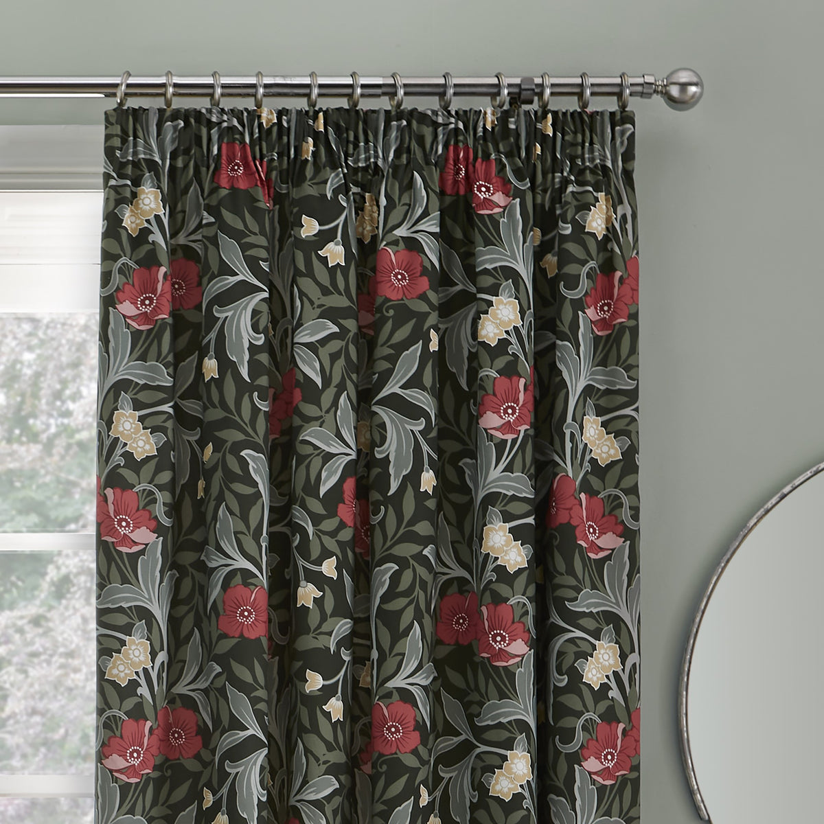 Dreams & Drapes Sandringham Ready Made Pencil Pleat Curtains Green
