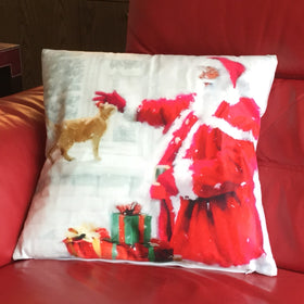 Christmas Cat Filled Cushion 45cm x 45cm Multi