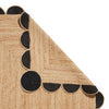 Savannah Black Scallop Jute Natural Material Rug Black Jute