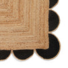 Savannah Black Scallop Jute Natural Material Rug Black Jute