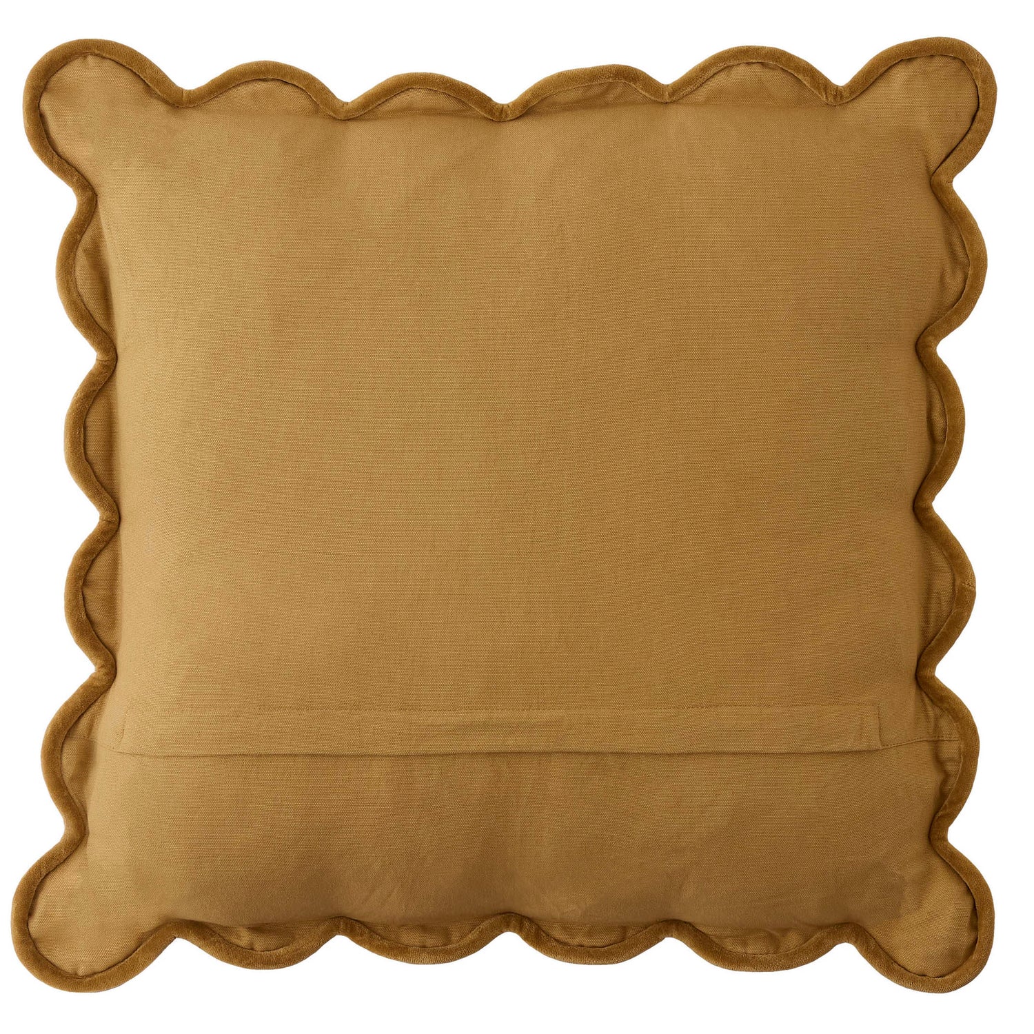 Laura Ashley Brady Scalloped 45cm x 45cm Filled Cushion Ochre Yellow