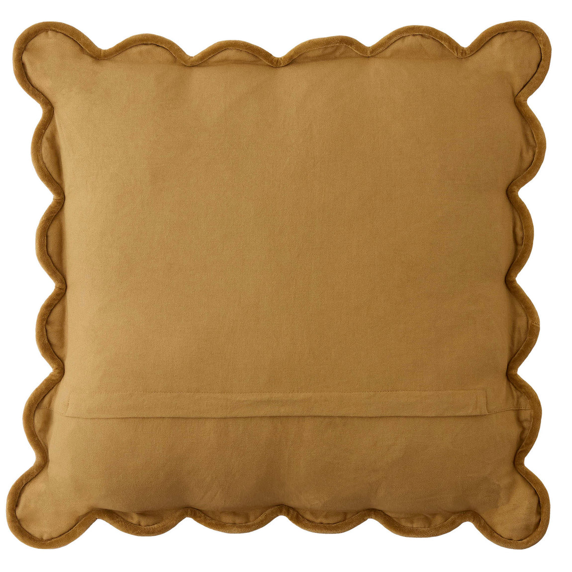 Laura Ashley Brady Scalloped 45cm x 45cm Filled Cushion Ochre Yellow