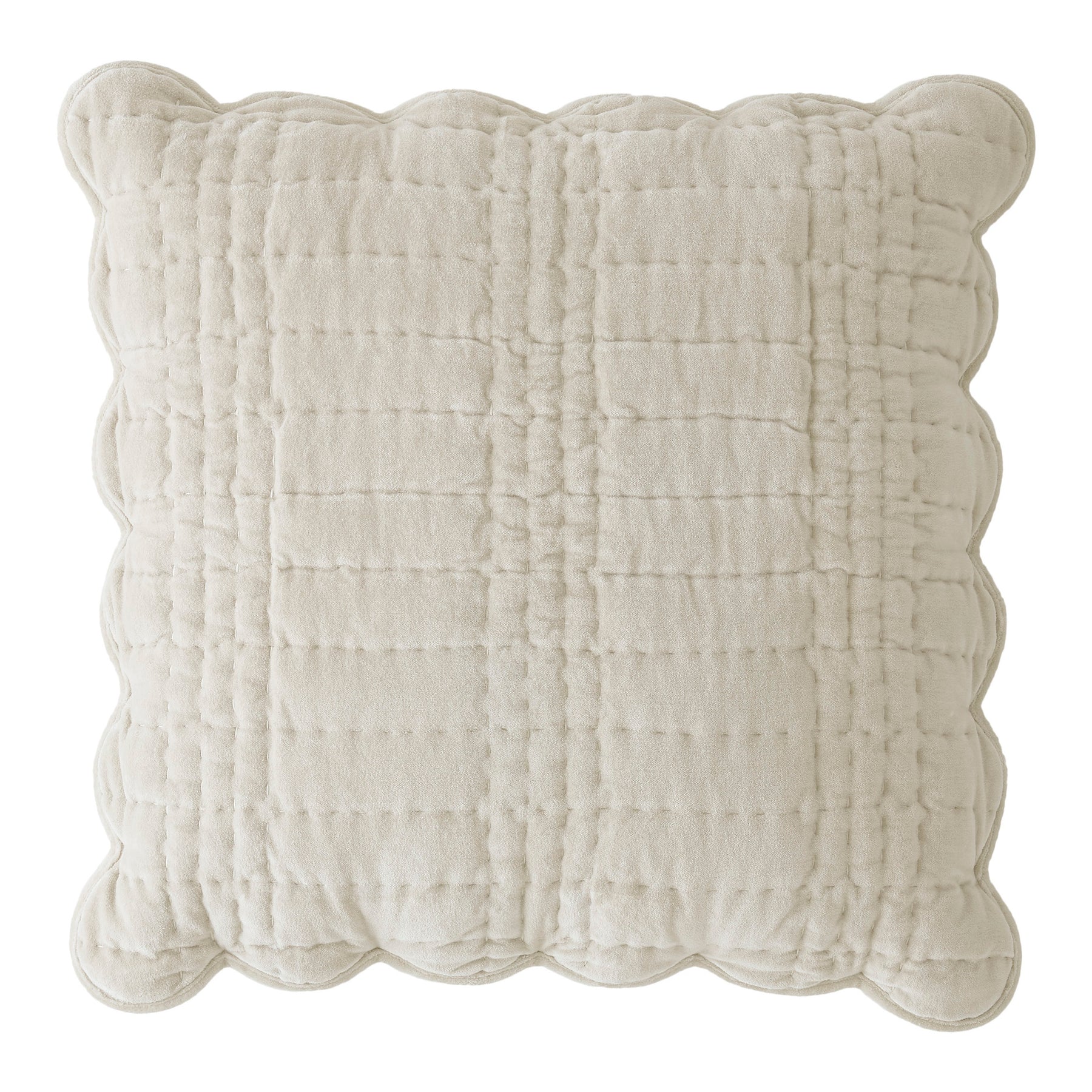 Laura Ashley Scalloped 43cm x 43cm Filled Cushion Dove Grey