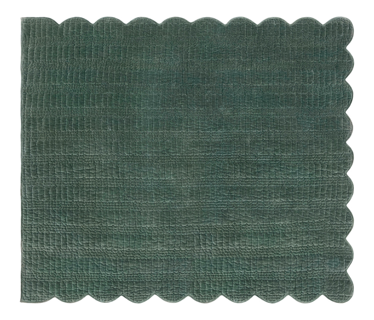 Laura Ashley Brady Scalloped 180cm x 235cm Bedspread Pine Green