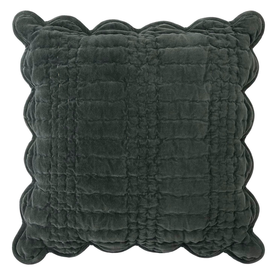 Laura Ashley Brady Scalloped 45cm x 45cm Filled Cushion Pine Green