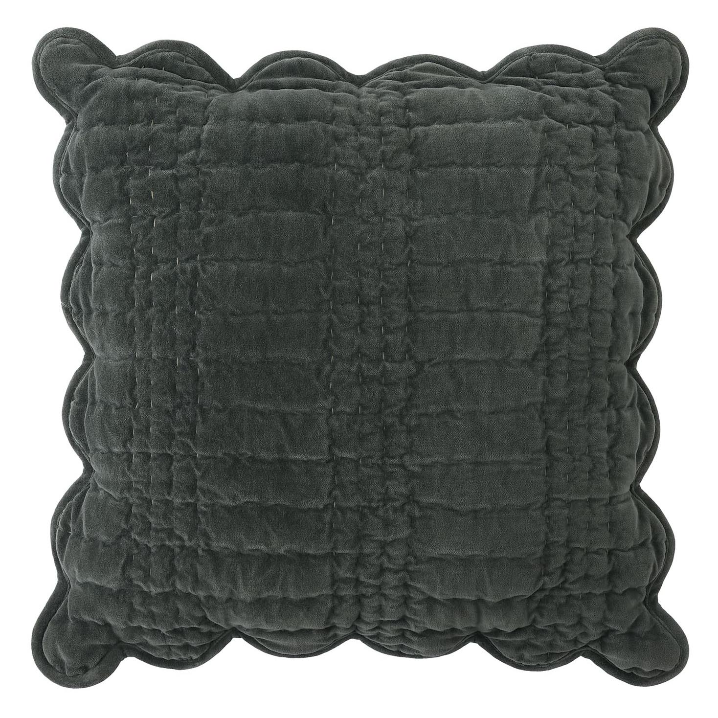 Laura Ashley Scalloped 45cm x 45cm Filled Cushion Pine Green