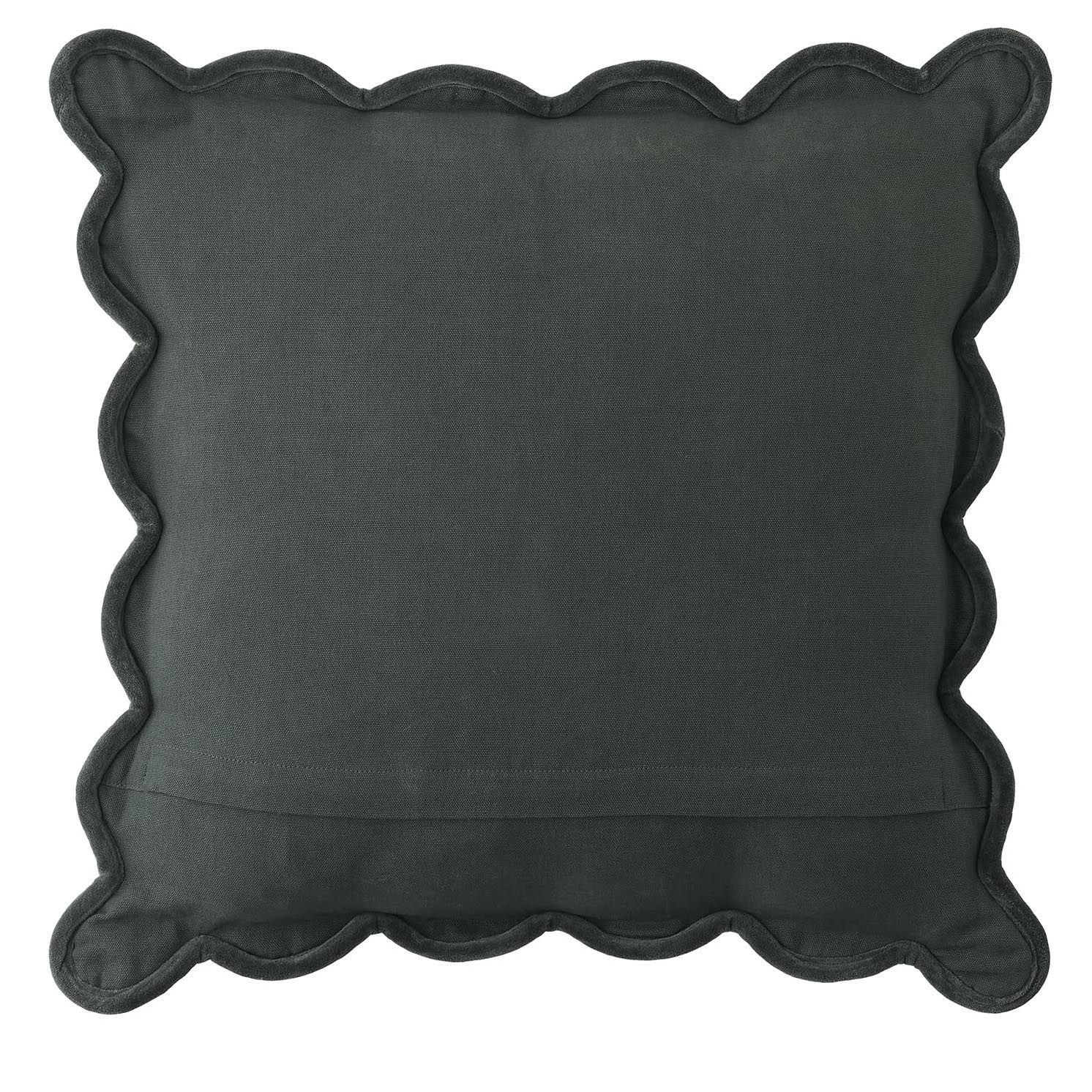 Laura Ashley Scalloped 45cm x 45cm Filled Cushion Pine Green