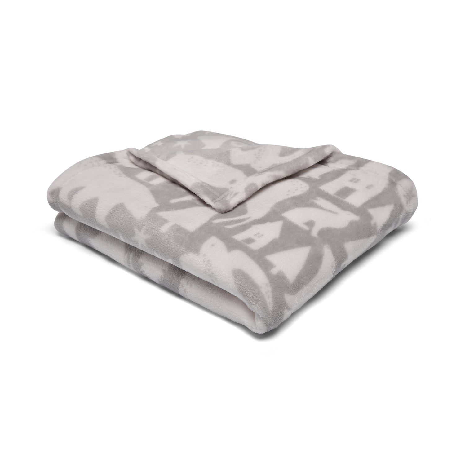 Scandi Animals 120cm x 150cm Throw Grey
