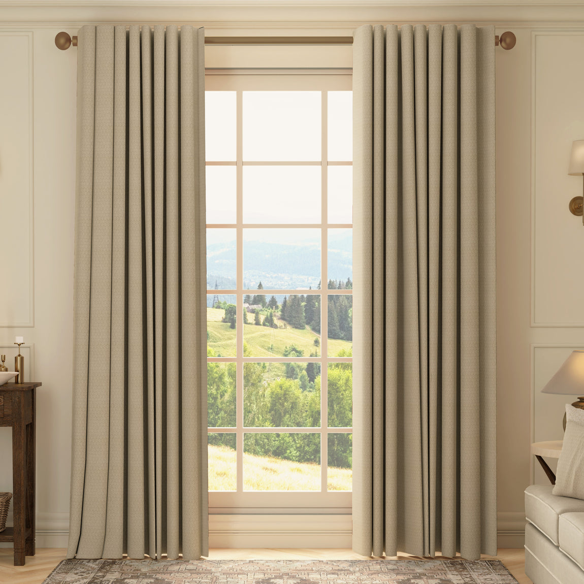 HOUSE Llewelyn-Bowen Oak Leaf Made To Measure Curtains Linen