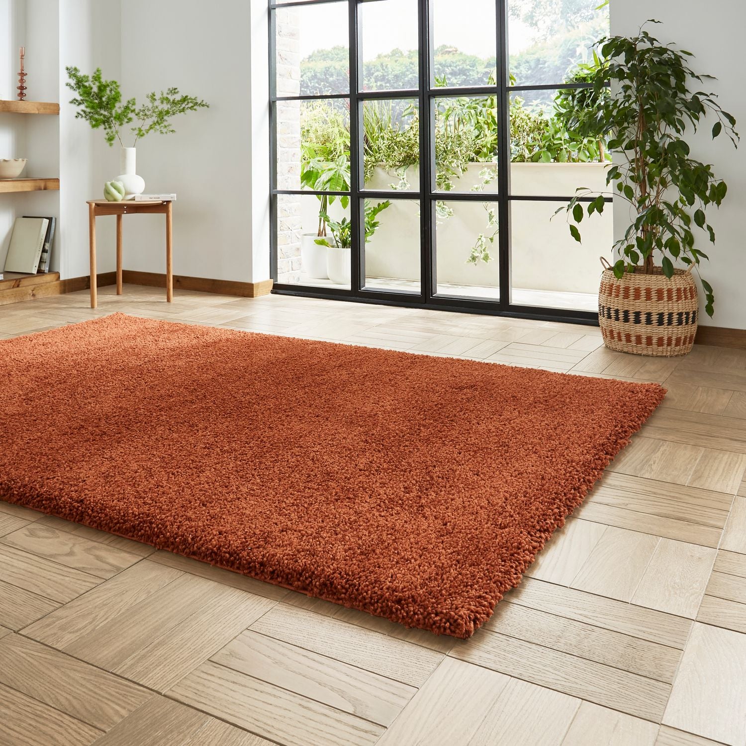 Sierra 9000 Shaggy Rug Terracotta