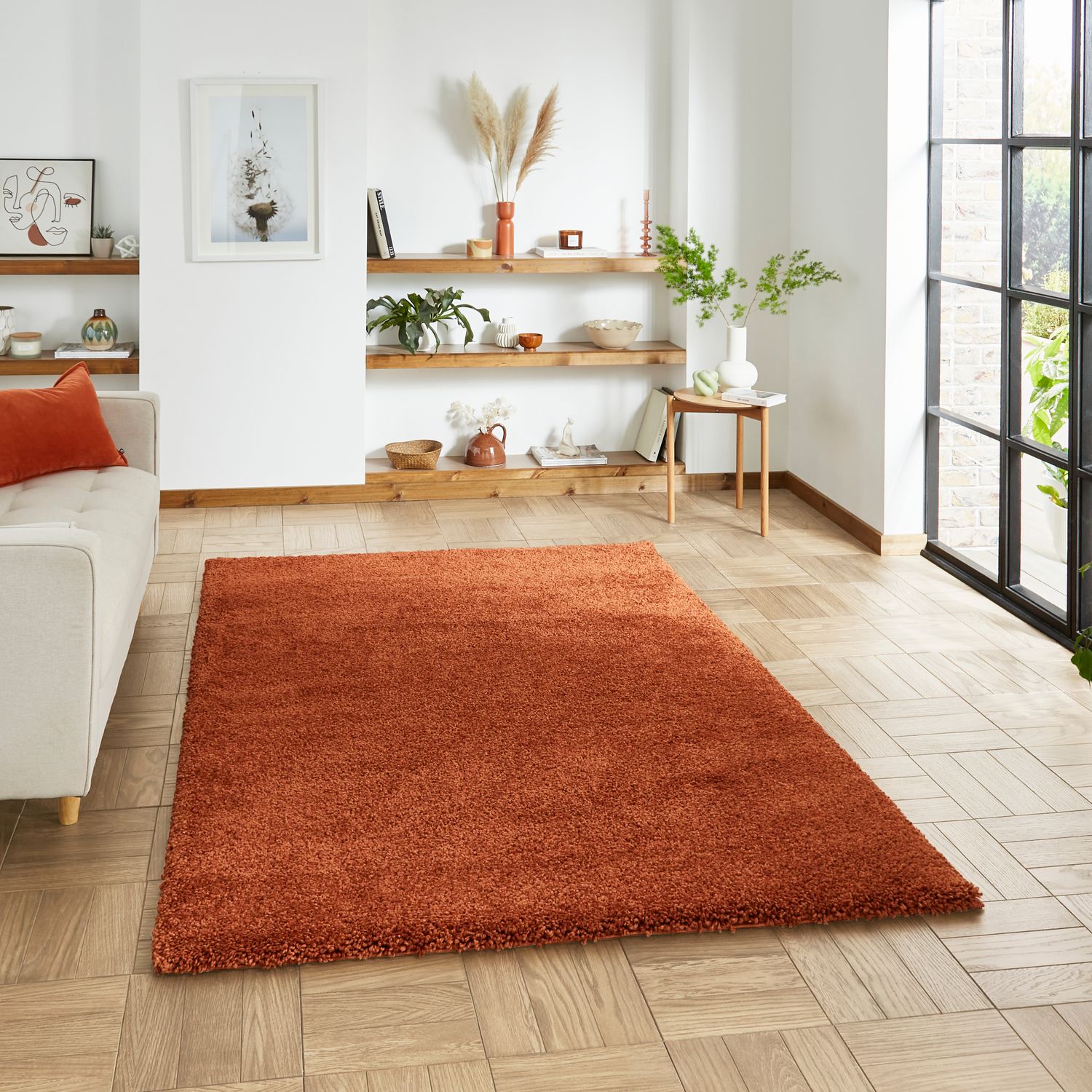 Terracoota Rug Sierra 9000 Shaggy Rug Terracotta | Terrys