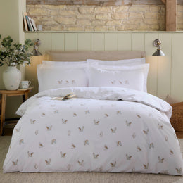 Sophie Allport Snowy Owls Duvet Cover Bedding Set White