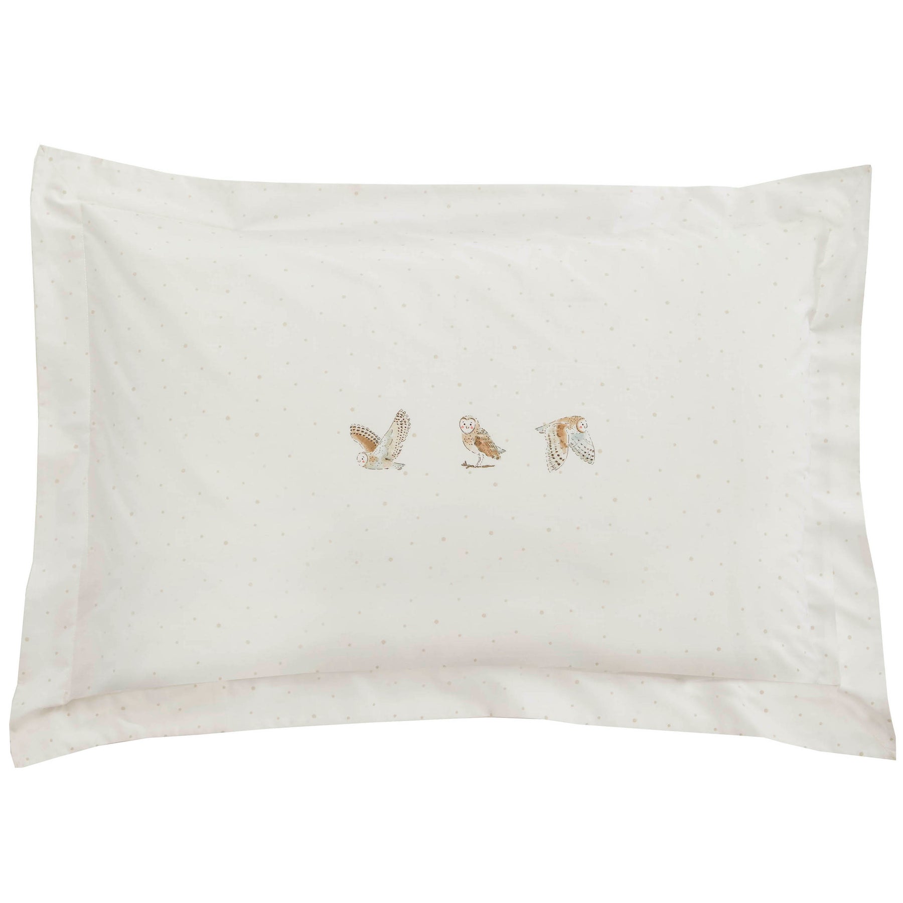 Sophie Allport Snowy Owls Pillowcase Oxford White