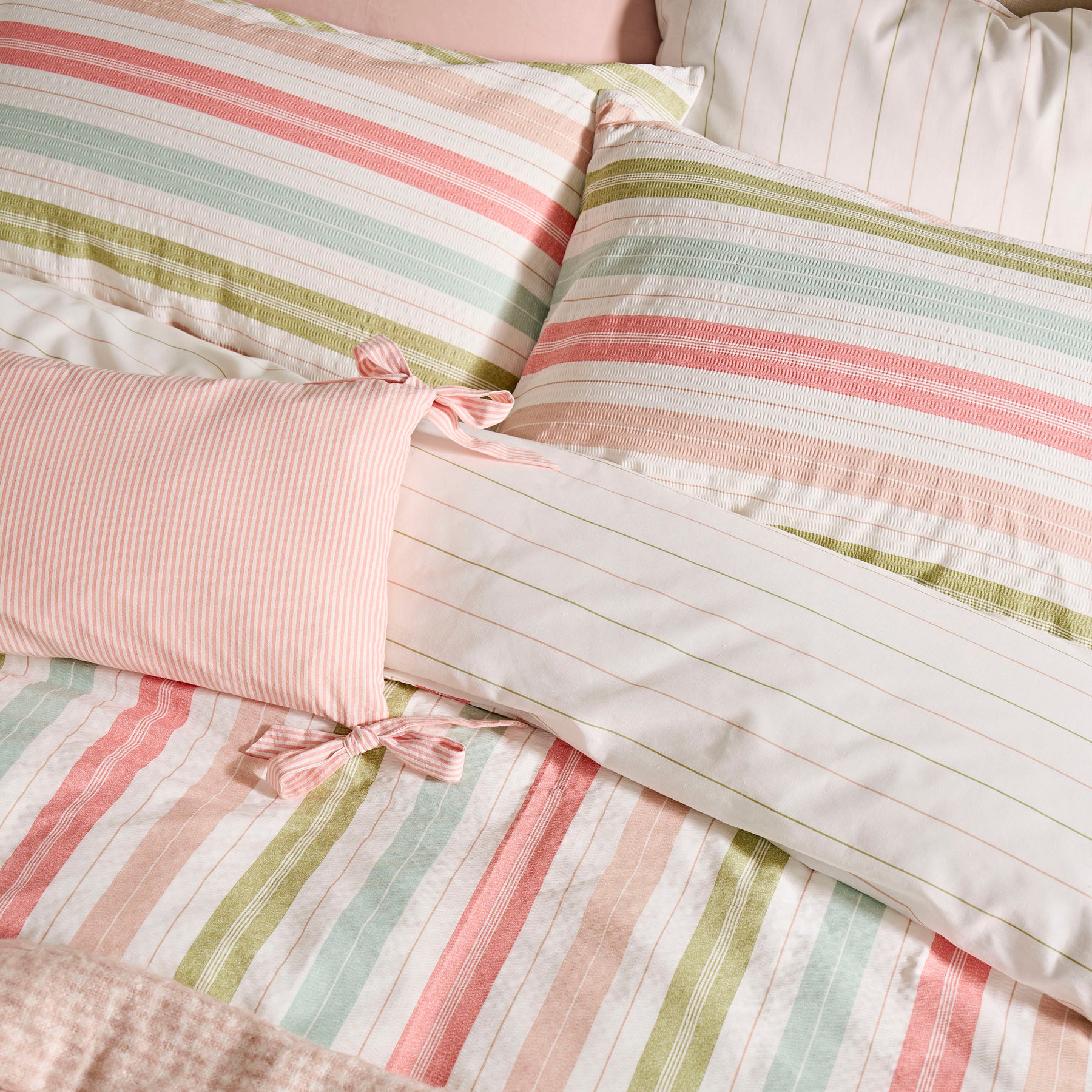 Laura Ashley Sophie Stripe Pair of Housewife Pillowcases Multi
