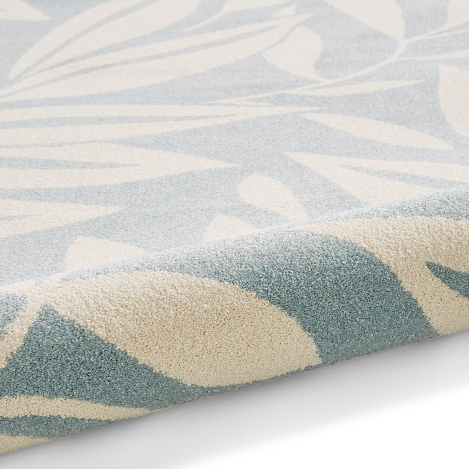 Catherine Lansfield Sorral Leaves Botanical Rug Blue