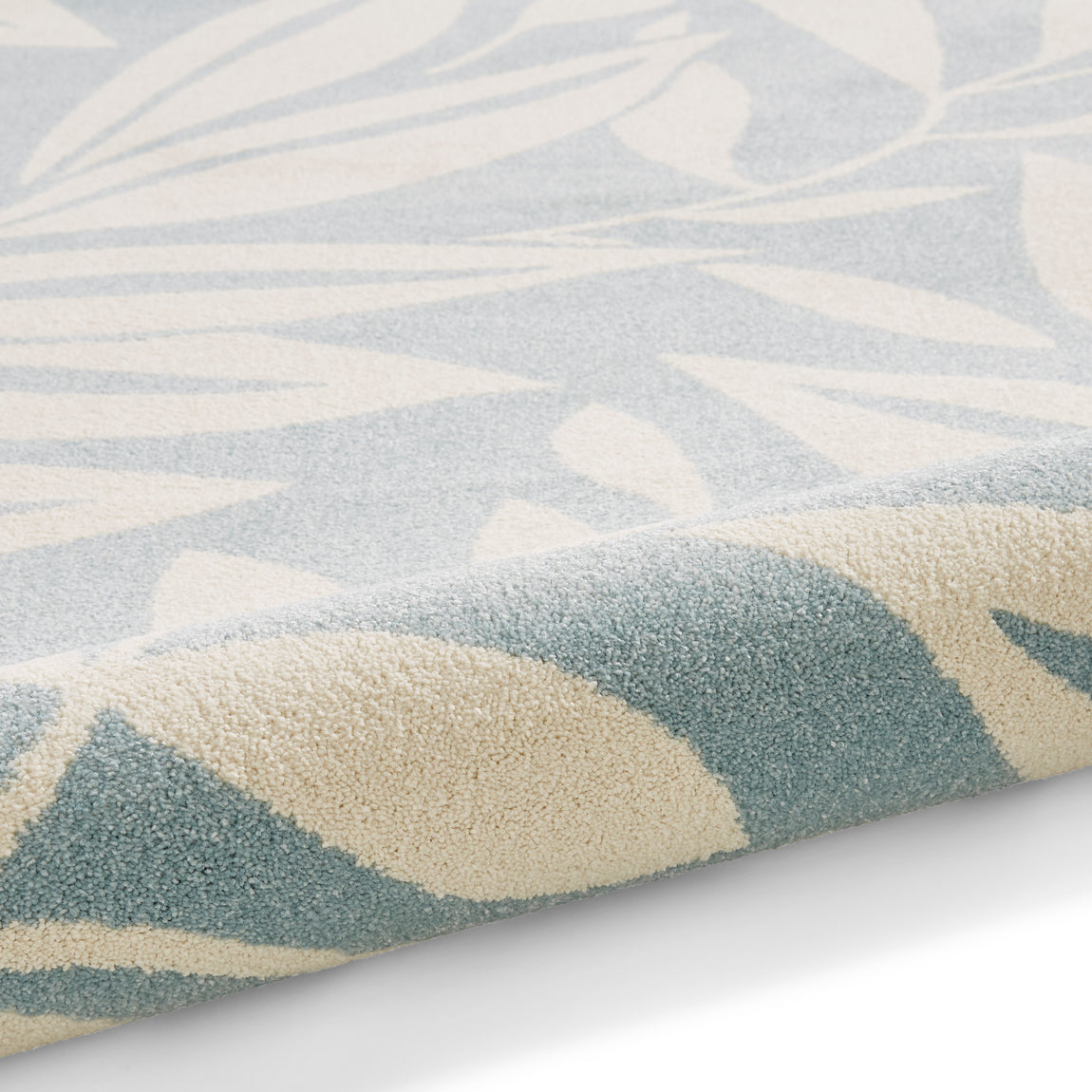 Catherine Lansfield Sorral Leaves Botanical Rug Blue
