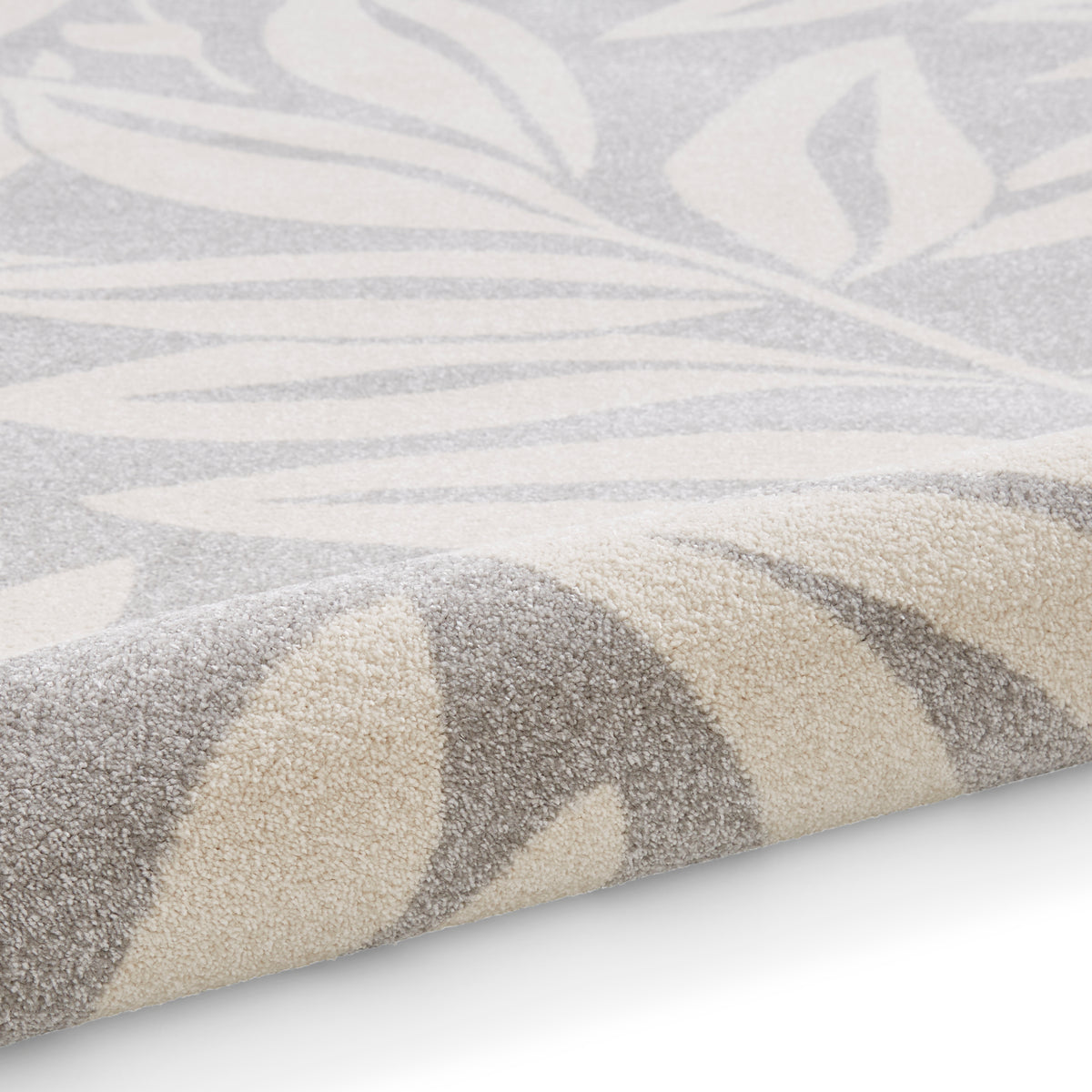 Catherine Lansfield Sorral Leaves Botanical Rug Grey