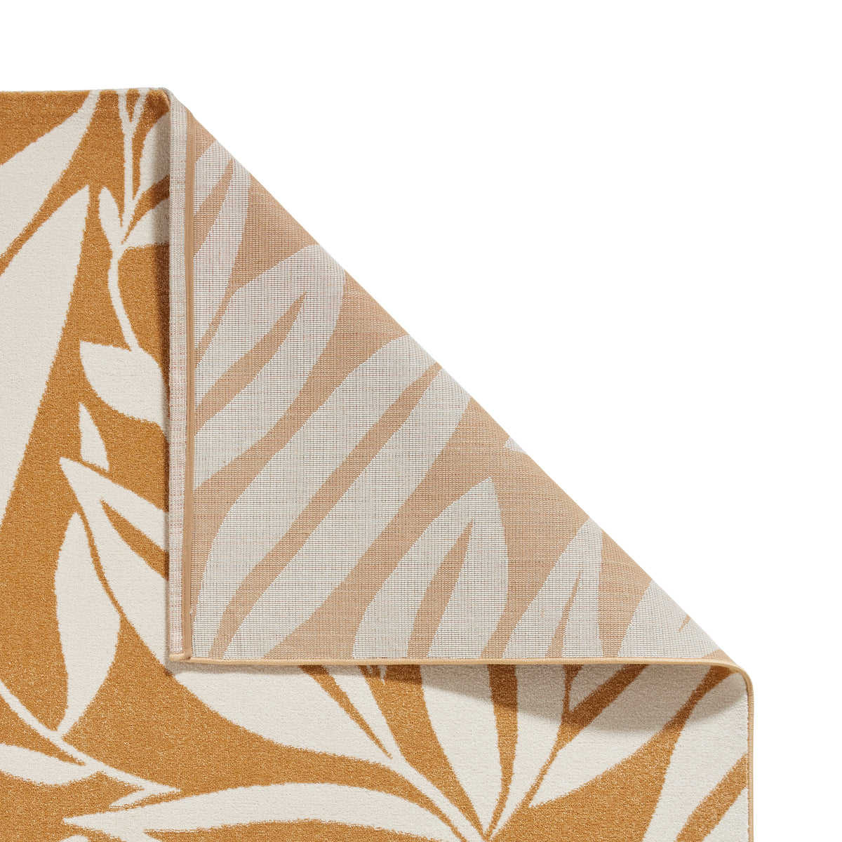 Catherine Lansfield Sorral Leaves Botanical Rug Ochre