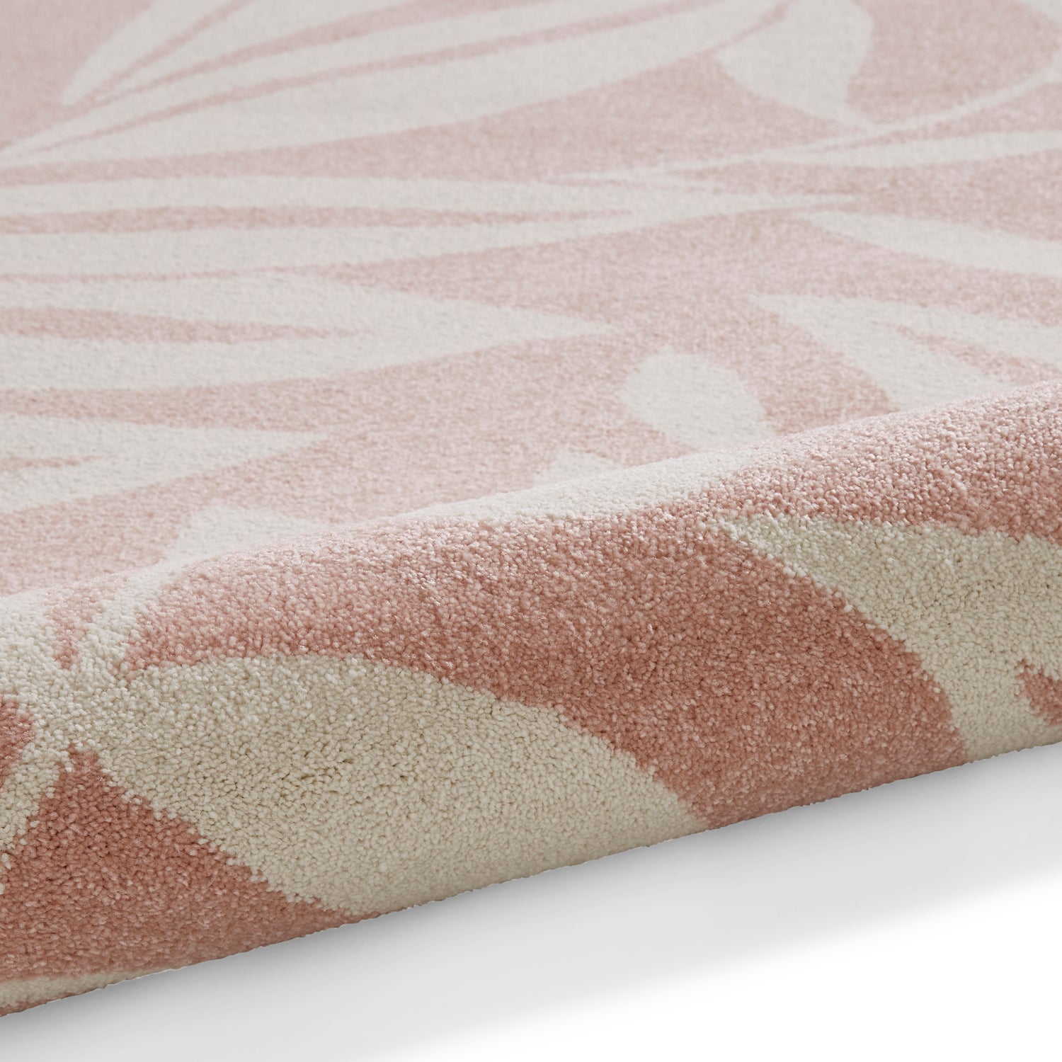 Catherine Lansfield Sorral Leaves Botanical Rug Rose